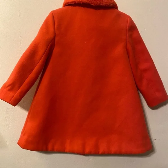 Janie and Jack Vibrant Orange Pea Coat - Picture 2 of 2